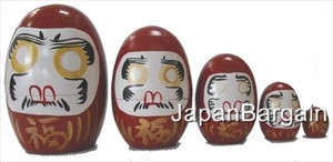 Red Matryoshka Daruma Nesting Doll