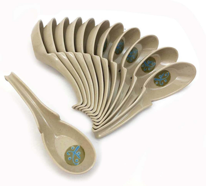 12x Asian Chinese Melamine Ladle Style Soup Spoons