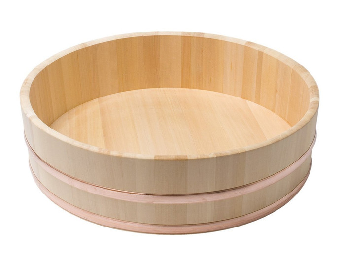 Japanese Wooden Hangiri Sushi Rice Mixing Bowl Tub – Sawara Cypress Wood, 29-1/2 inches (75 cm) Diameter, Made in Japan Japanese Wooden Hangiri Sushi Rice Mixing Bowl Tub – Sawara Cypress Wood, 29-1/2 inches (75 cm) Diameter, Made in Japan