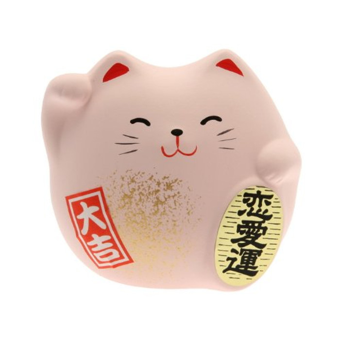 Kotobuki Maneki Neko Charm Renai-un Collectible Figurine, Love, Pink Kotobuki Maneki Neko Charm Renai-un Collectible Figurine, Love, Pink