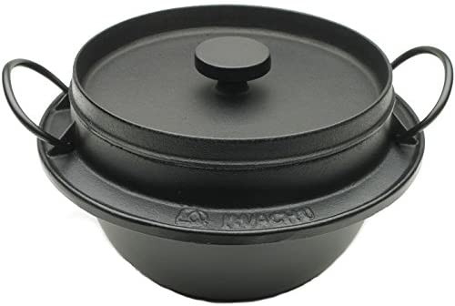 Japanese Black Cast Iron Gohan Nabe Rice Cooker