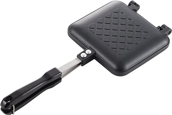 Yoshikawa SJ2408 Hot Sandwich Maker, Burned Crisp, Single, Fluorine Treatment, For Gas Stoves, Black, Total Width: 13.8 inches (35 cm) Yoshikawa SJ2408 Hot Sandwich Maker, Burned Crisp, Single, Fluorine Treatment, For Gas Stoves, Black, Total Width: 13.8 inches (35 cm)