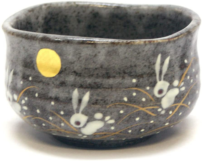 Japanese Matcha Bowl Rabbit Kutani Yaki(ware)