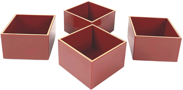 JapanBargain Masu Cups Japanese Sake Cups Plastic Lacquer Saki Cups Made in Japan Set of 4 JapanBargain Masu Cups Japanese Sake Cups Plastic Lacquer Saki Cups Made in Japan Set of 4