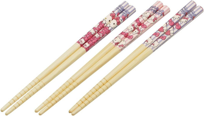 Hello Kitty Bamboo Chopsticks 3 pcs set