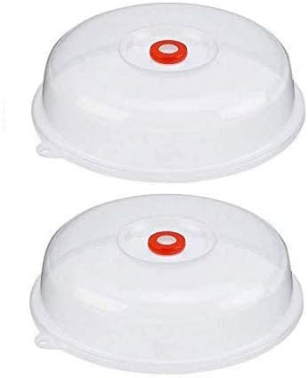  2 Pack Japanese Microwave Plate Covers Easy Grip Microwave Splatter Guard Lid With Steam Vent Dishwasher Safe Made in Japan 9-inch