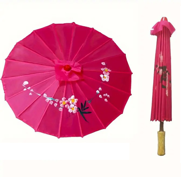 3 Pack Hot Pink Nylon Umbrella Parasol Photography Dance 32 in Adult Size