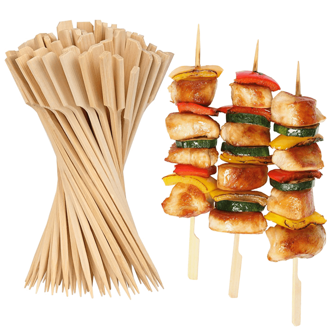 400 Pack 7-Inch Bamboo Paddle Skewers – Flat Teppo Gushi Style Skewers for Yakitori, Kabobs, BBQ, Appetizers, and Catering