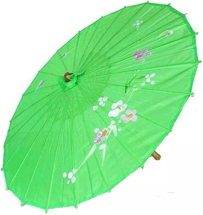 3 Pack Green Nylon Umbrella Parasol Dance Decorate 22 in Kid Size