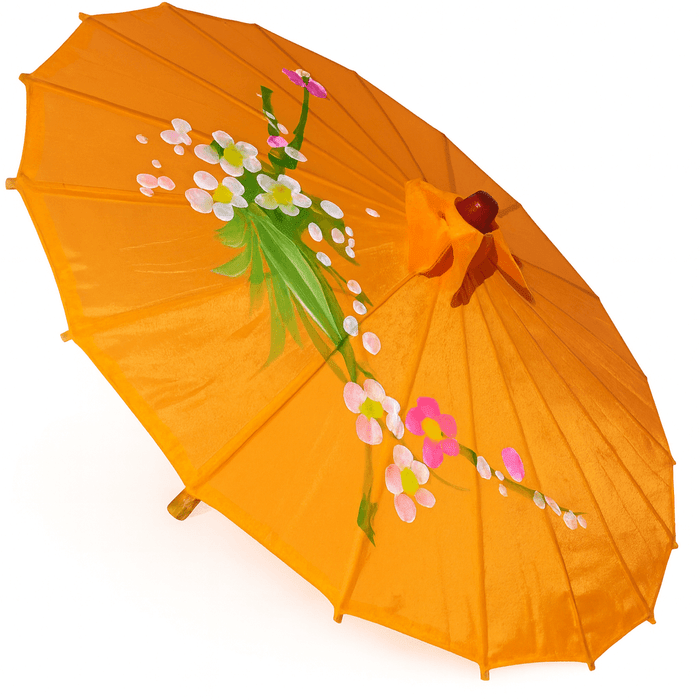 Orange Oriental Parasol – 32" Nylon Umbrella, 12 Pack