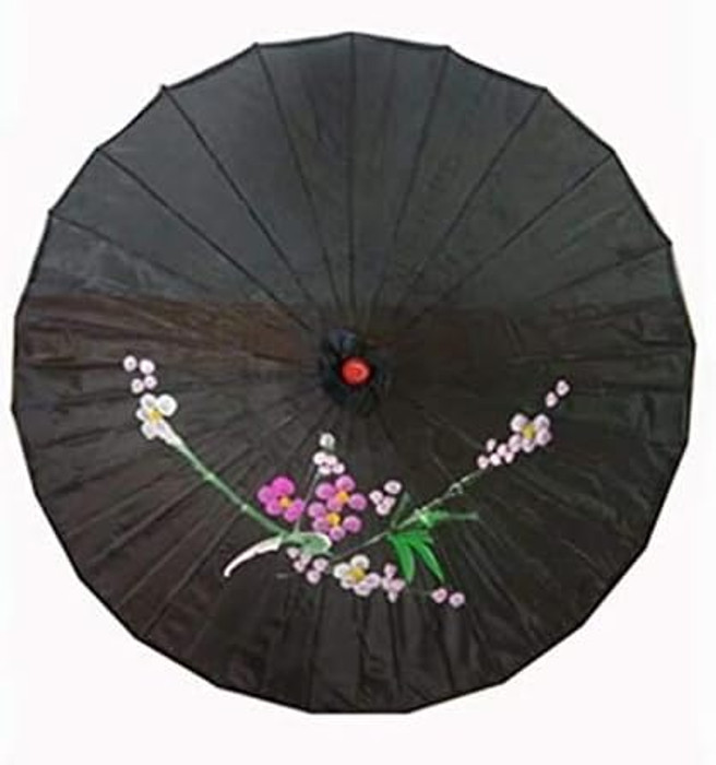 6 Pack Black Nylon Umbrella Parasol Dance 32 in Adult Size 