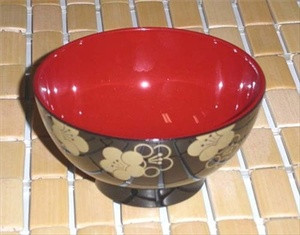 Plastic Lacquer Rice Bowl w/ Sakura