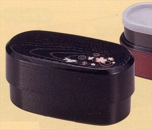 Usagi Lunch Bento Box 2 Tiers Black
