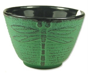 Green Dragonflly Cast Iron Teacup