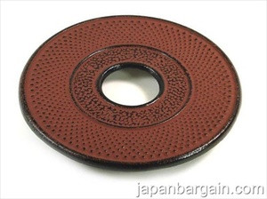 Hobnail Cast Iron Teapot Trivet Burgundy