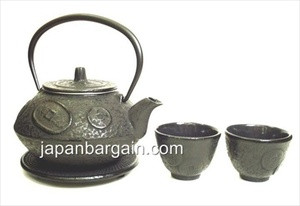 Ancient Coin Cast Iron Tea Set Black