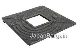 Square Dragonfly Cast Iron Teapot Trivet Black