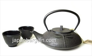 Black Cast Iron Tea Set Dragonfly