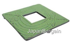Square Dragonfly Cast Iron Teapot Trivet Light Green