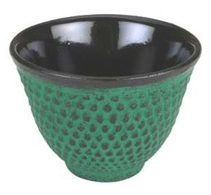 Hobnail Cast Iron Teacup Green