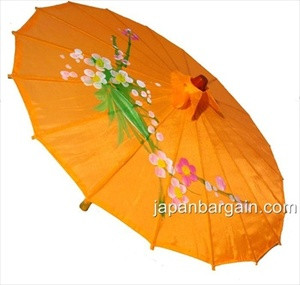 Dark Orange Transparent Chinese Parasol 22in
