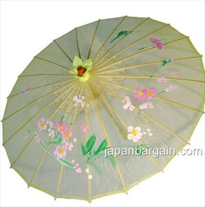 Yellow Transparent Japanese Parasol 30in