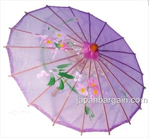Lavender Transparent Japanese Parasol 30in