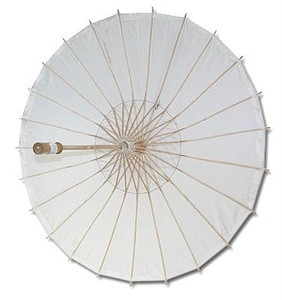 White Paper Wedding Party Parasol 32in