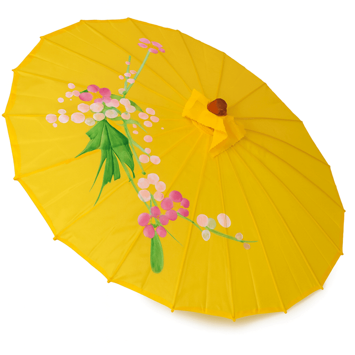 Sunflower Yellow Oriental Parasol 32in – Bamboo Wedding & Dance Umbrella