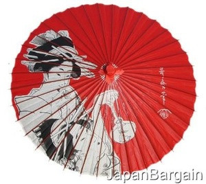 Japanese Geisha Kasa Paper Parasol 42in