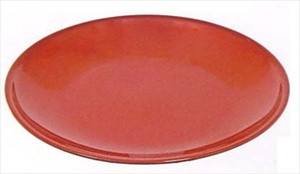 Black/Red Melamine Round Dinner Plate 11.75in
