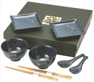 Dragonfly Sushi Plate Bowl Spoon Set
