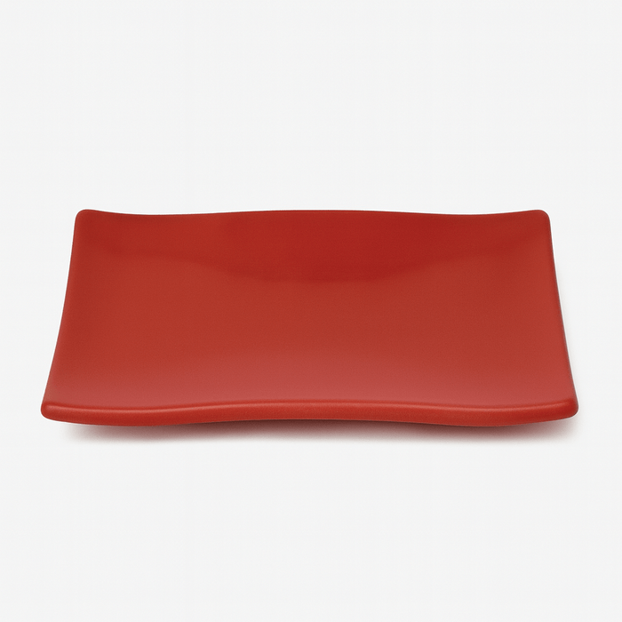 Black/Red Melamine Sushi Plate 8×5.5 – Restaurant Quality