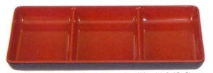 Set of 2 Plastic Soy Sauce Dish Dipping Bowl Three Compartments for Ketchup BBQ Sauce or Seasoning Japanese Style Black and Red Color…