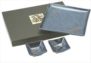 Dragonfly Sushi Plate Sauce Dish Set