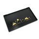 Set of 2 Japanese Serving Trays – Tea Tray, Sushi Plate, Snack Plate, Black Plastic with Bunny & Moon Print, 10 × 6.25 in, Made in Japan