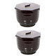 Set of 2 Japanese Rice Bowls with Lid Plastic Lacquered Miso Soup Bowls Made in Japan