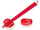 1x Porcelain Chopsticks Rest Red Dragonfly
