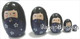 Blue Matryoshka Kokeshi Nesting Doll