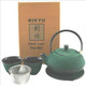 Green Cast Iron Tea Set Hobnail