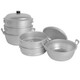 Big Hole Aluminum Steamer with Bottom and Lid 17in Big Hole Aluminum Steamer with Bottom and Lid 17in