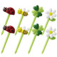 Lady Bug Bee Flower shaped Food Picks 8pc #9246