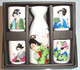 Porcelain Geisha Sake Set MT8/W