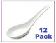 12x Commercial Grade White Plastic Wonton Soup Spoons