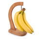 Bamboo Banana Hanger – Wooden Fruit Holder Stand with Stainless Steel Hook, Countertop Organizer