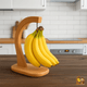 Bamboo Banana Hanger – Wooden Fruit Holder Stand with Stainless Steel Hook, Countertop Organizer