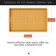 Large Bamboo Serving Tray with Handles – 20x13 Inch Breakfast, Tea, Dinner & Butler Tray