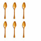 Long Bamboo Wood Soup Spoons, Eco Friendly Dinner Spoons, Korean Japanese Style Kitchen Utensil for Snacks, Fruit, Ice Cream, Yogurt, Cereal, 8.25-inch, Set of 6