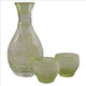 Sashiko Cut Bamboo Glass Sake Set Green