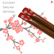 5 Pair Bamboo Chopsticks Set – 9 Inch Reusable Japanese Style Red Sakura Wood Chopsticks, Gift Boxed, Dishwasher Safe